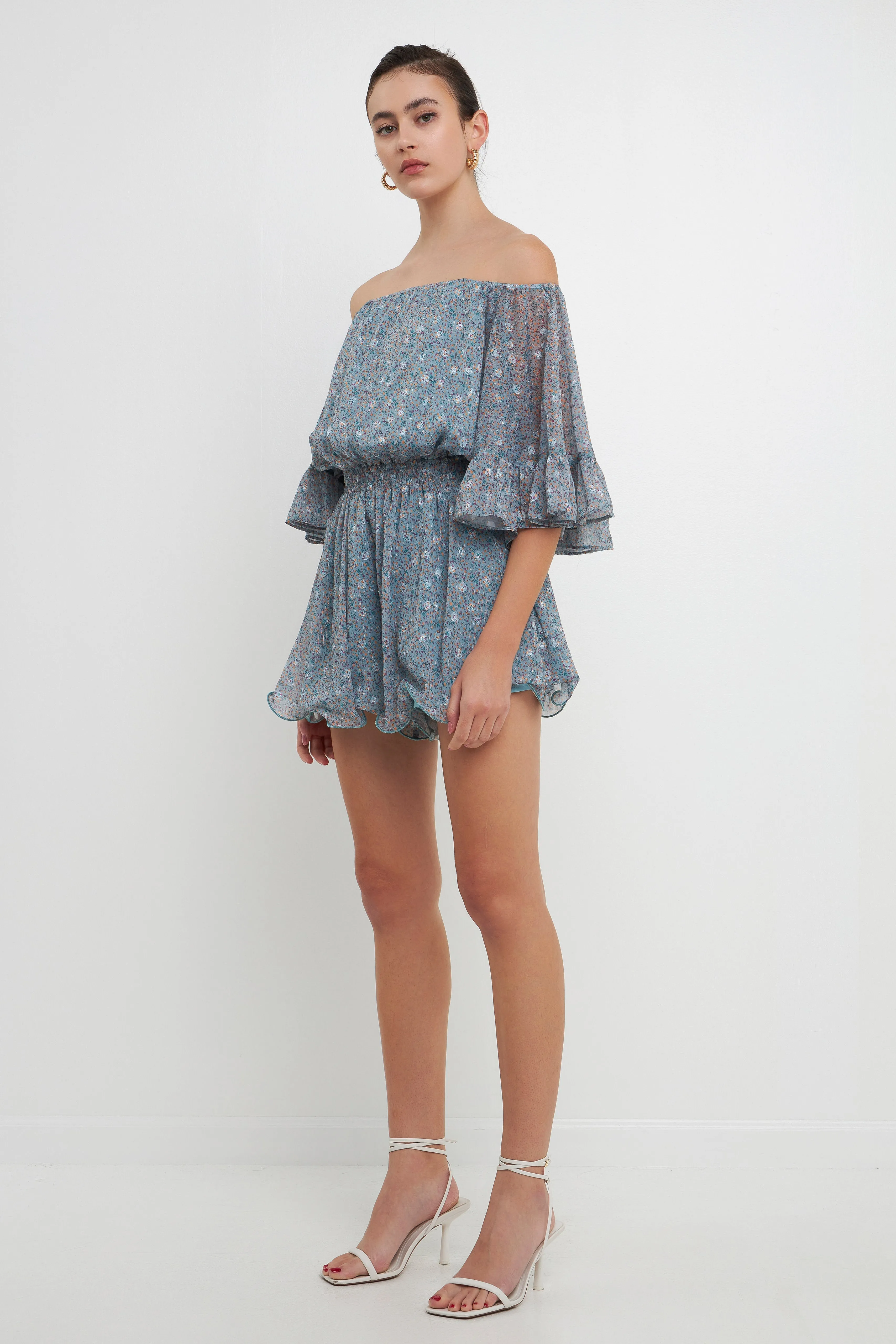 Endless Rose - Ditsy Floral Off the Shoulder Romper