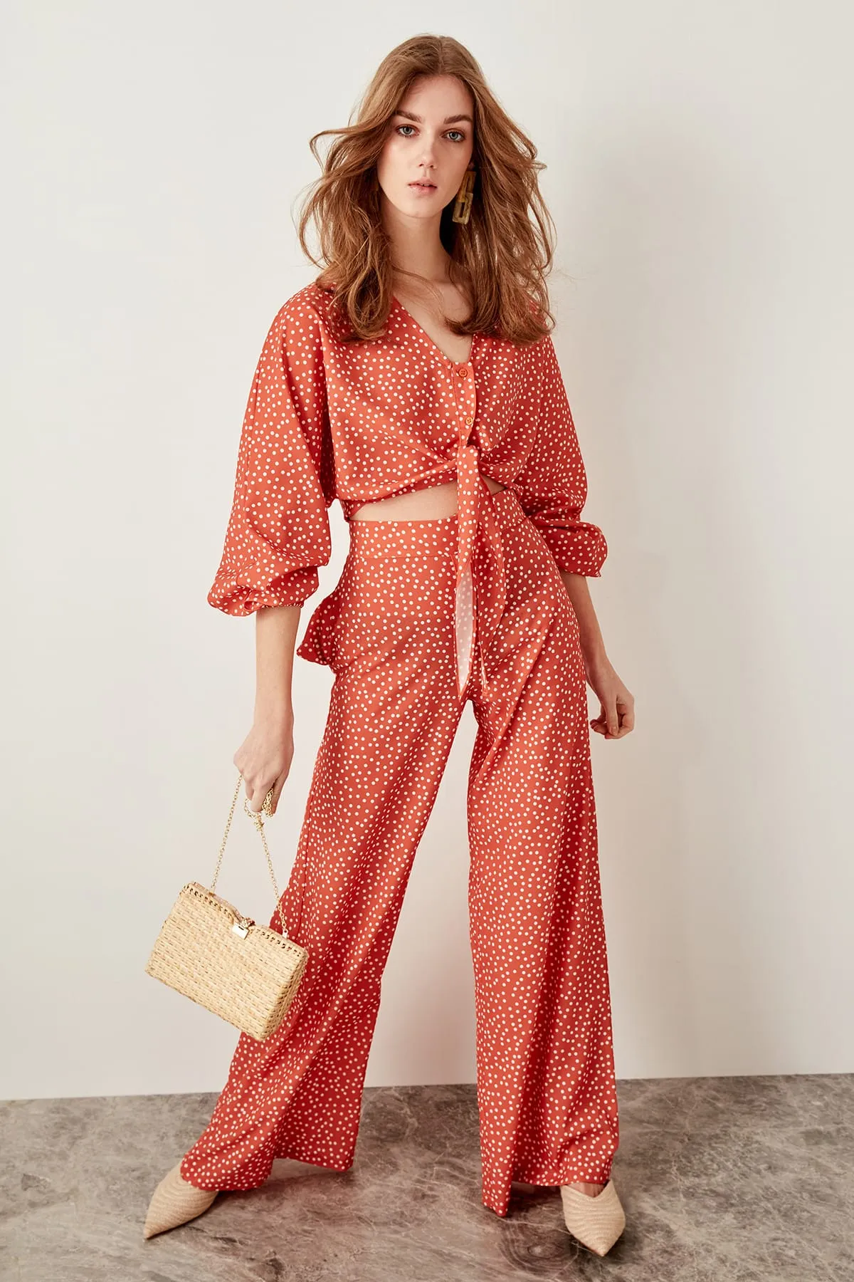 Orange Polka Playsuit