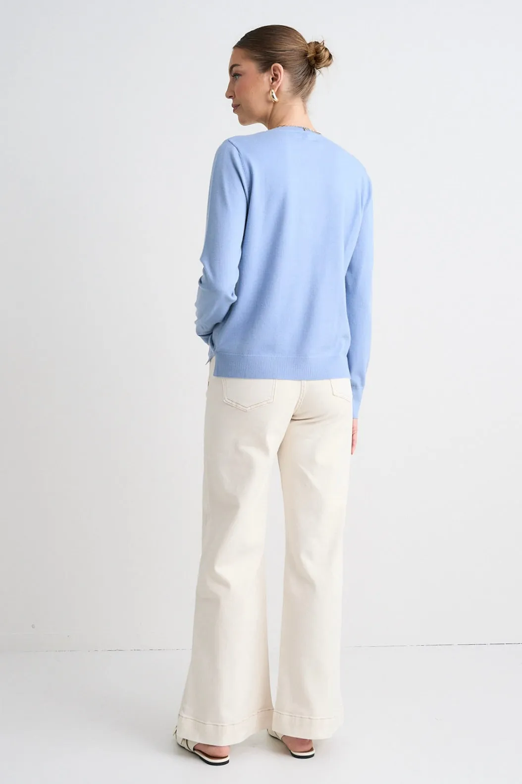 Staycation Sky Blue Fine Gauge Knit Jumper