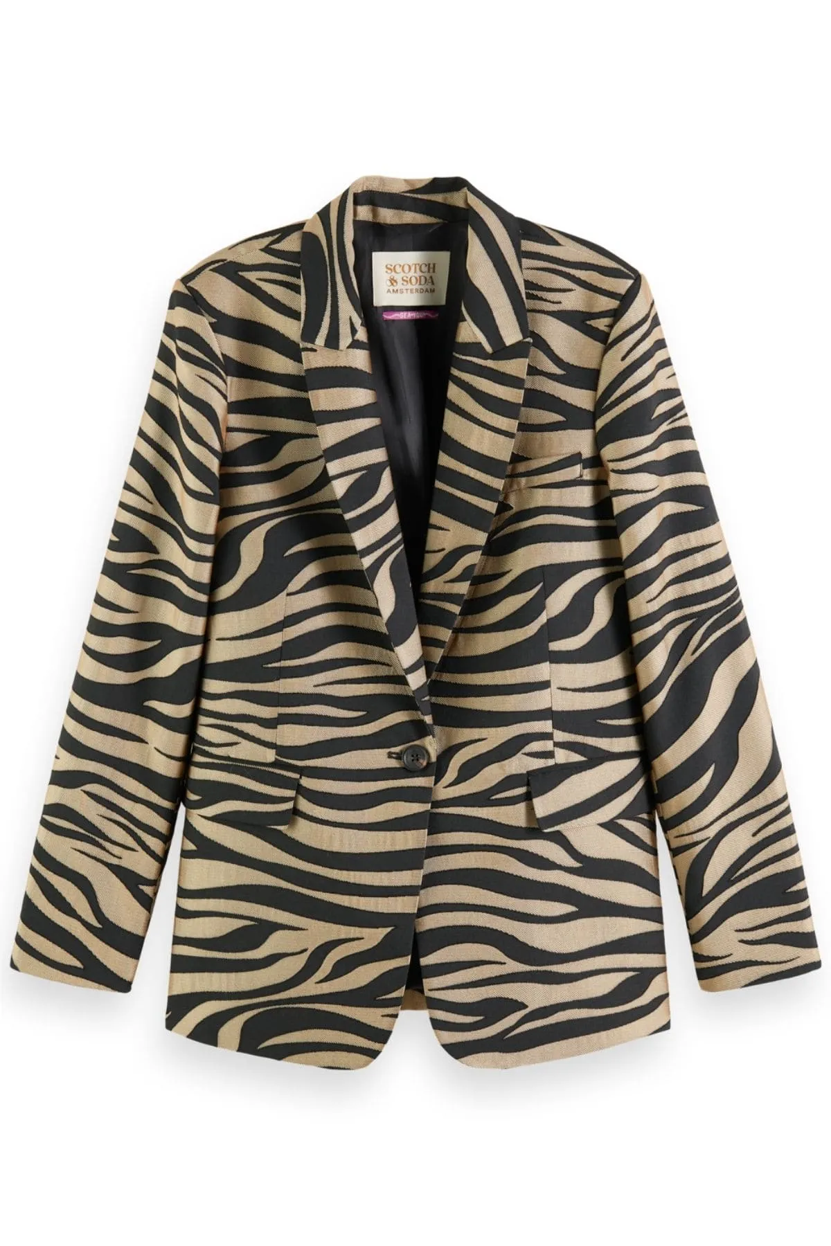 TIGER JACQUARD SINGLE BREASTED BLAZER